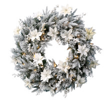 Венок рождественский Frosted Colonial Wreath 61 см 50 led