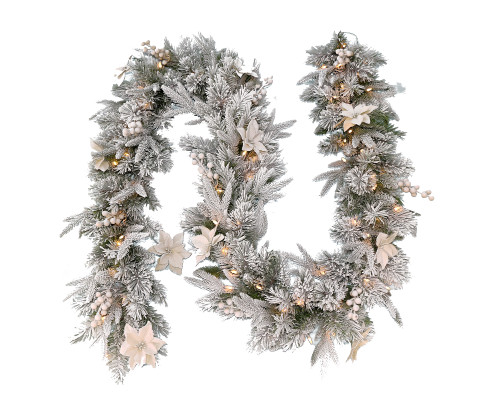 Гирлянда из хвои Frosted Colonial Garland 274 см 70 led